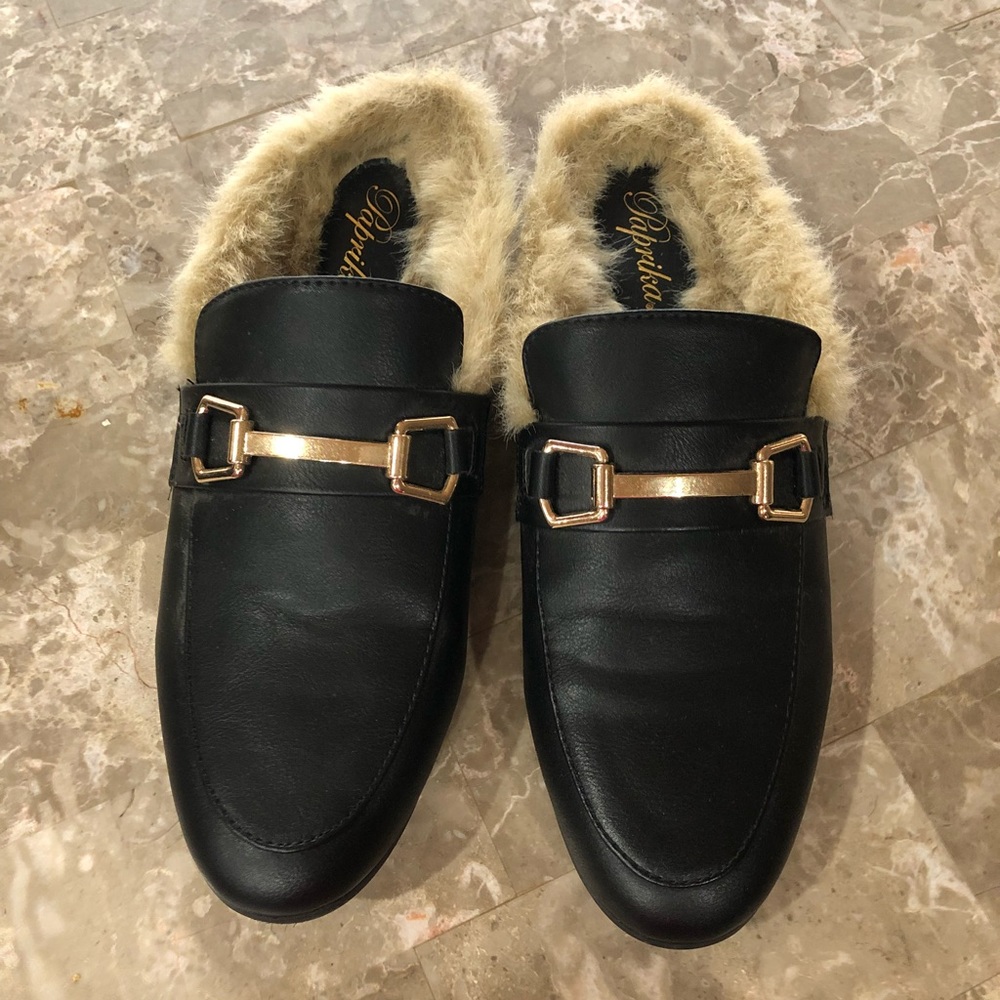 Fur lined Slip On Loafers